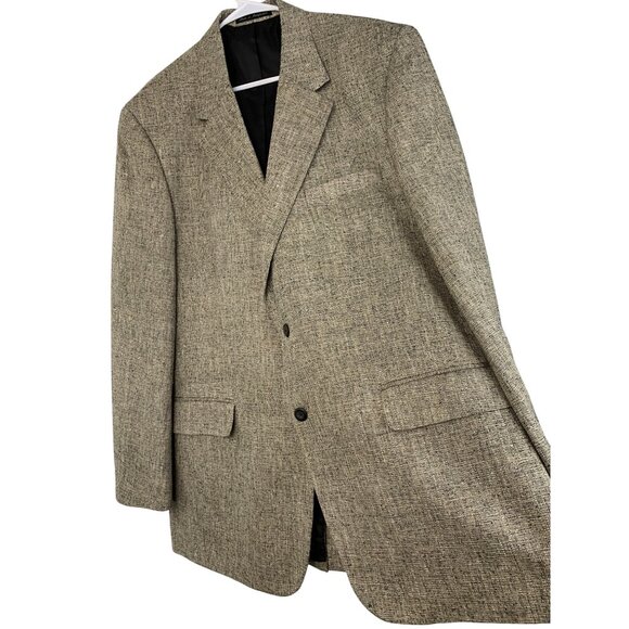 VTG 80s Macys Mens Savile Row 46L Silk Tweed Summer Blazer Jacket 8897 EUC